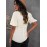 Satin Puff Sleeve V Neck Blouse